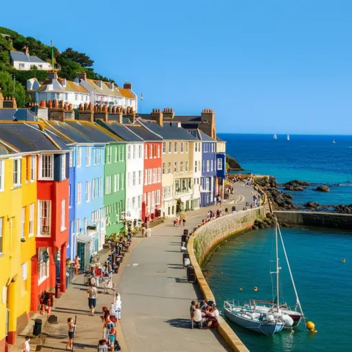 去年夏天，我们游览了康沃尔一个美丽的沿海城镇。