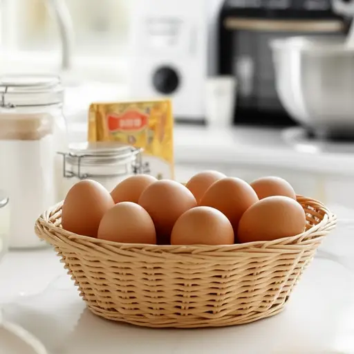 我们需要一些新鲜鸡蛋来做蛋糕。