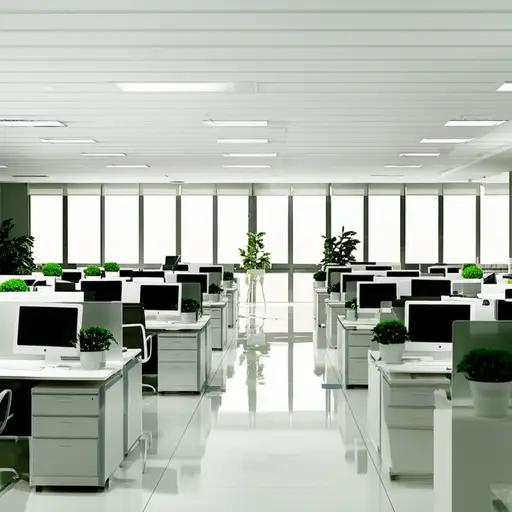 办公室相当明亮通风——这是一个愉快的工作环境。