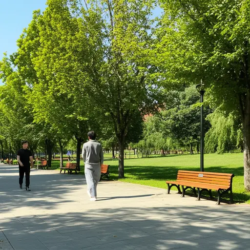 我们约定在正午时分在公园见面。