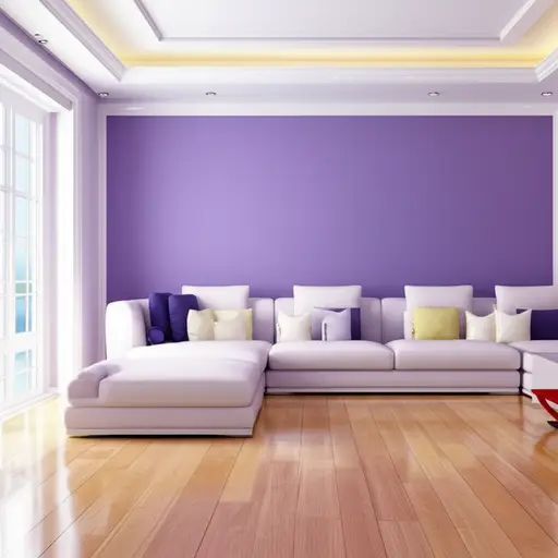 客厅的墙壁被漆成了紫色。