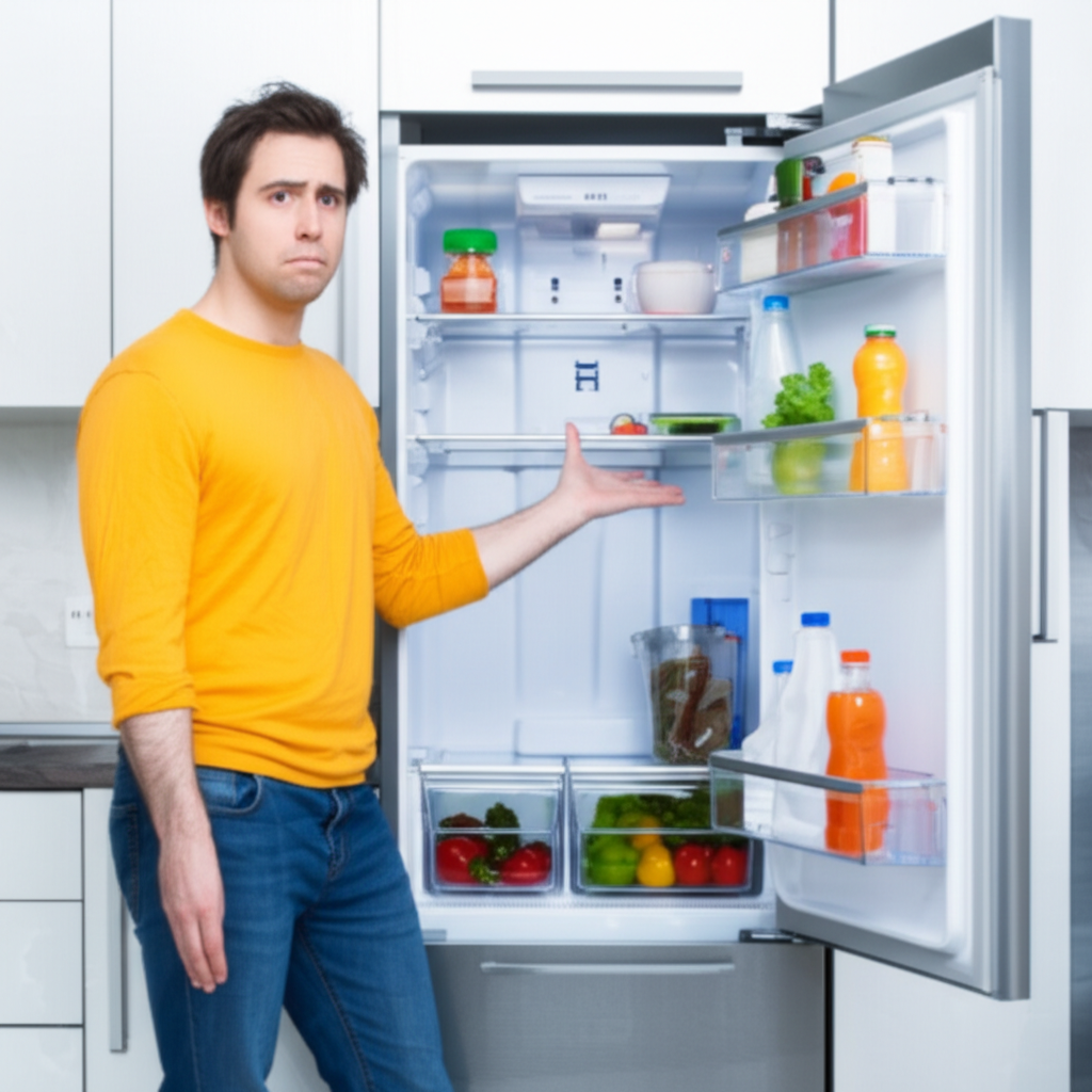 冰箱里几乎空空如也。