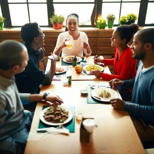 我通常在午餐时间和朋友聊天。