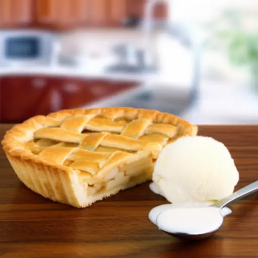 我喜欢吃一块温热的苹果派配上冰淇淋。