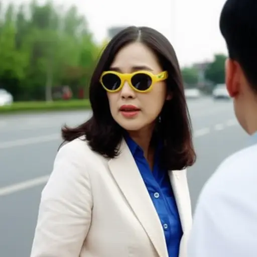 那位女士解释说她失明了，需要帮助。