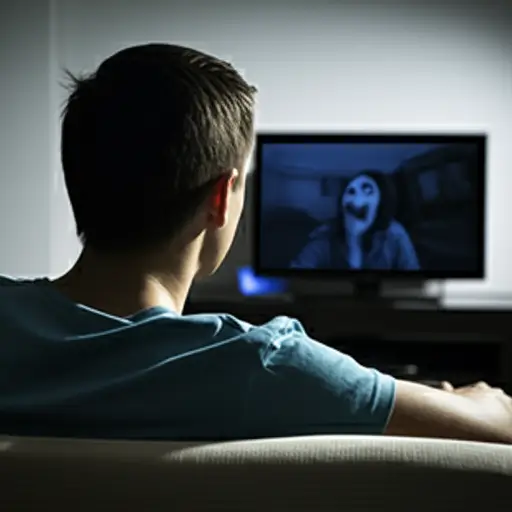 我哥哥喜欢看恐怖电影。