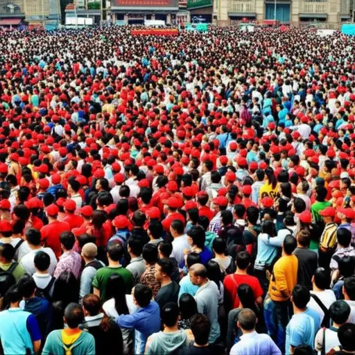 大量的人参加了。