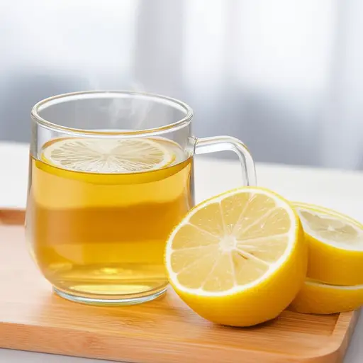 她在茶里加了一片柠檬。