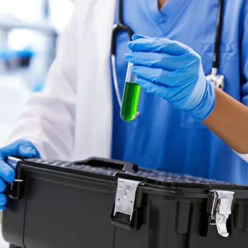 阿胡贾医生把一个病毒放在手提箱里。