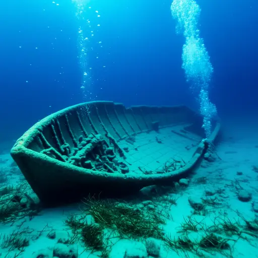 船沉到了海底。