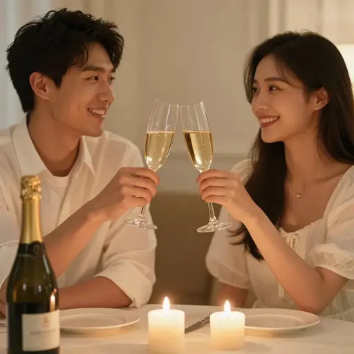 我们总是用一瓶香槟来庆祝我们的结婚纪念日。
