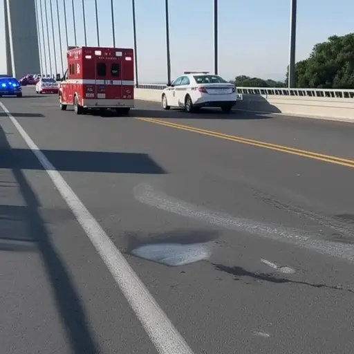 事故发生在桥附近。