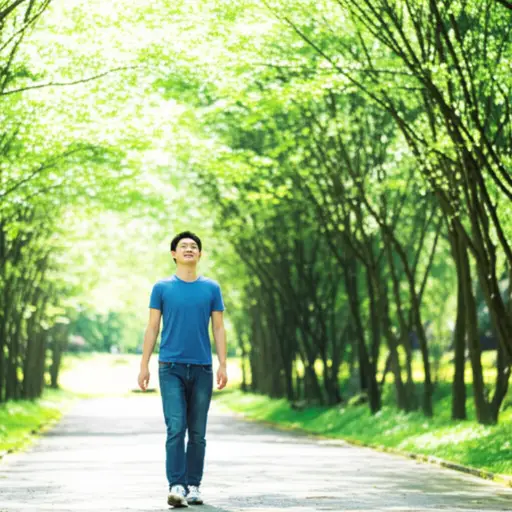 他去散了散步，呼吸一下新鲜空气。