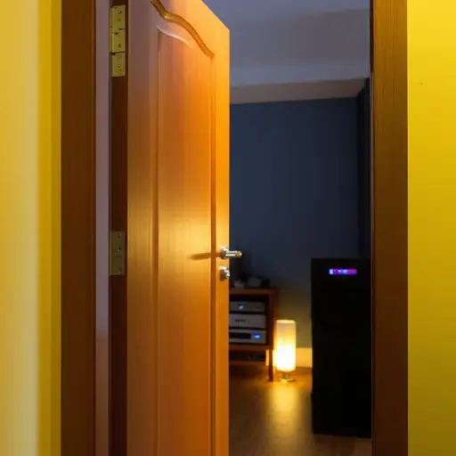 音乐在隔壁房间大声播放。