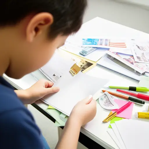 杰里米把信藏在一堆纸下面。