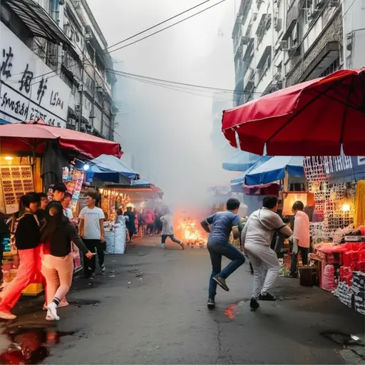 炸弹在繁忙市场附近爆炸了。