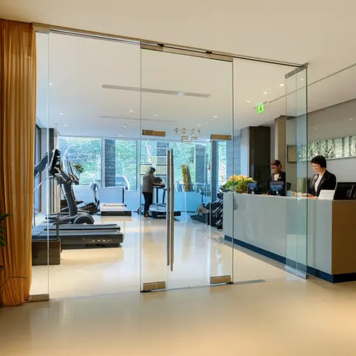 为了方便客人，酒店健身房设在一楼。