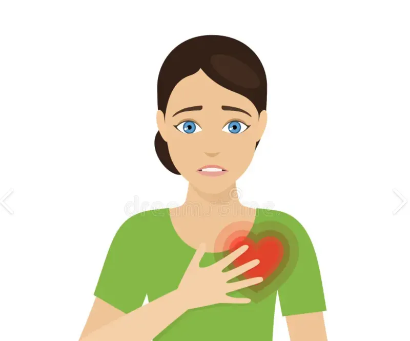 她的心脏跳得很快。