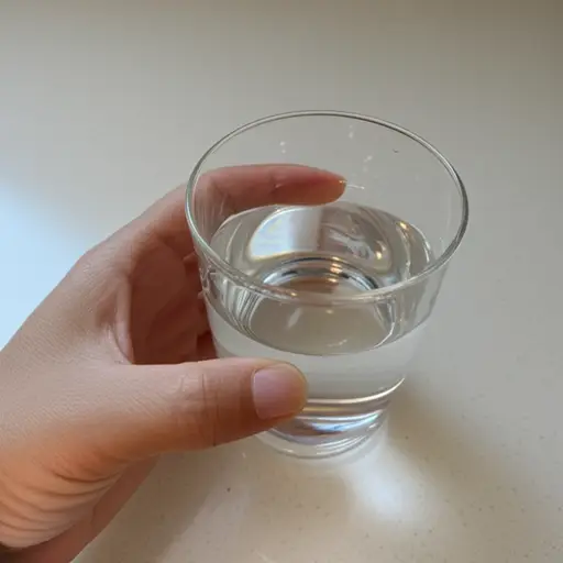 我喝了一杯温水来安抚我的胃。