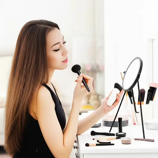 派对开始前，她决定化点妆。