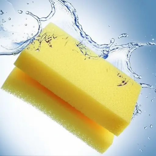 海绵能吸收很多水。