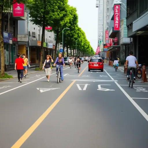 许多街道仅供骑自行车者和行人使用。