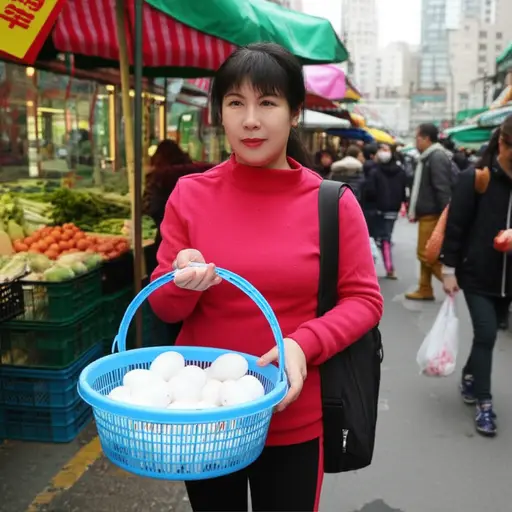 她在市场买了一打鸡蛋。