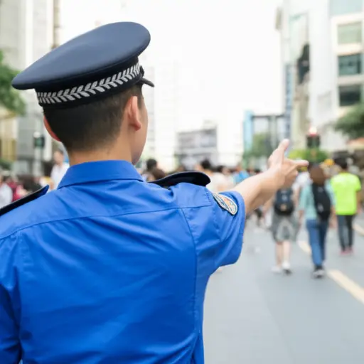 警察指引我们到安全区域。