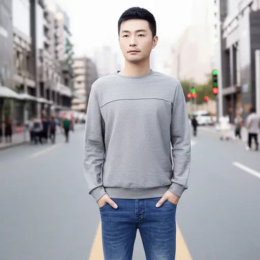 我通常穿休闲的东西，比如套头衫和牛仔裤。