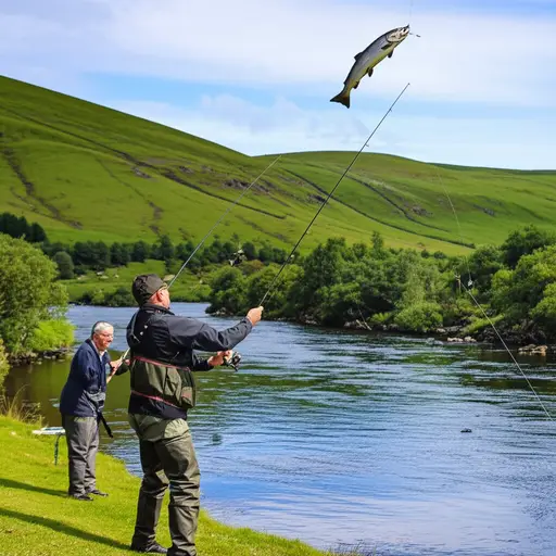 他们去苏格兰钓鲑鱼了。