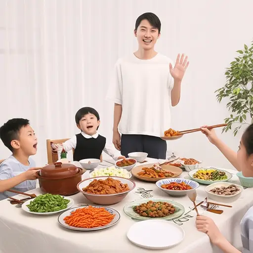 晚饭准备好了，快来吃吧。