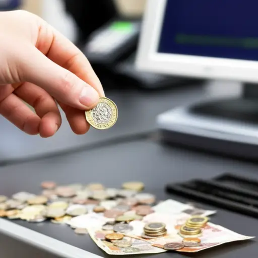 我要了找零的一英镑硬币。