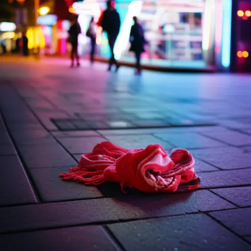 他们看见了我的围巾掉在迪斯科舞厅外的人行道上。