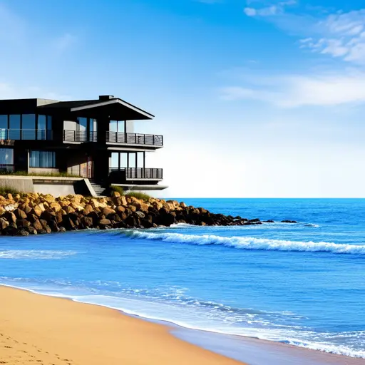 他的房子靠近大海。