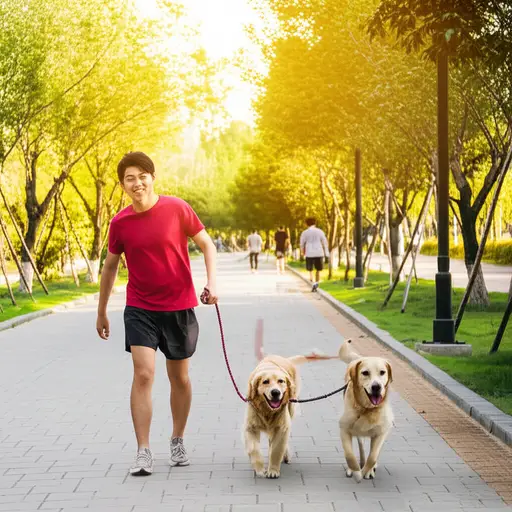 遛狗是我早上的职责。