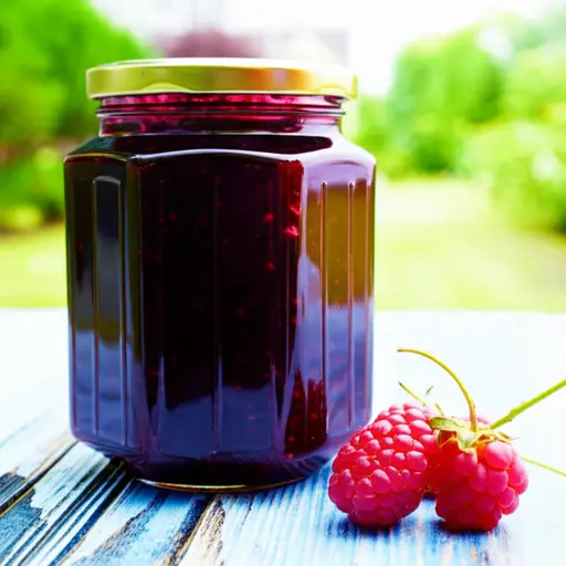 这些自制的浆果果酱是用我们自家花园种的水果制成的。