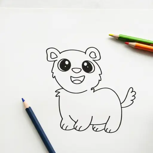 我画了一个卡通动物。