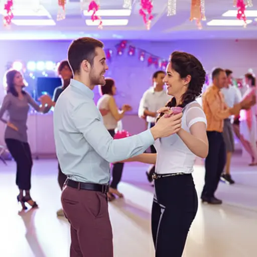 上周末我们在社区舞会上相遇。