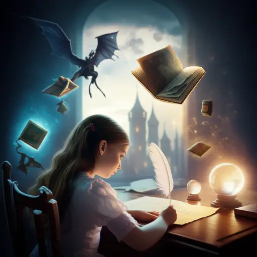 她的想象力非常丰富，喜欢写奇幻故事。