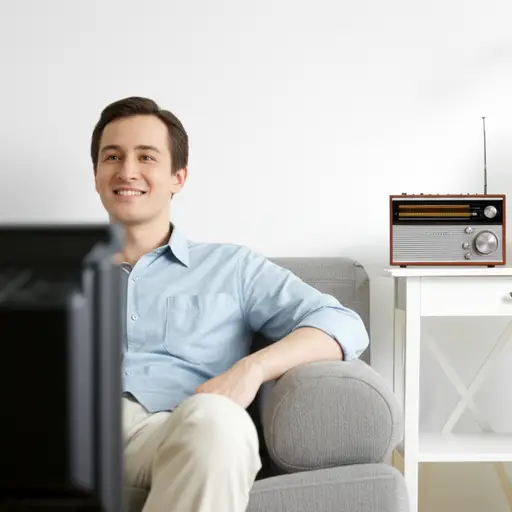 他喜欢看电视和听广播。