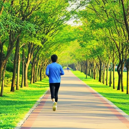 我每天早上跑三英里。