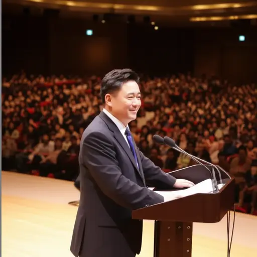 他是一位优秀的公共演讲者。