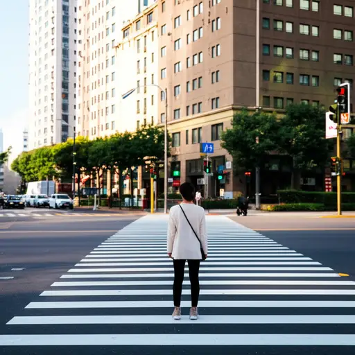 在过马路前，先看看两边。