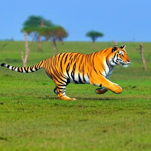 老虎跑得很快。