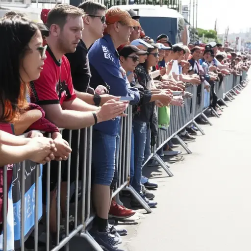 人群聚集在沿途观看比赛。