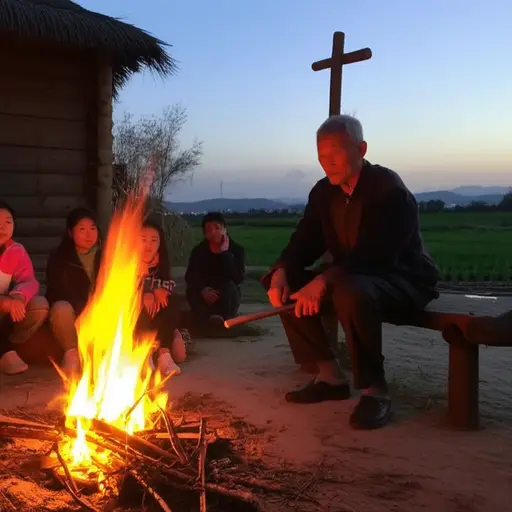 他给我们讲了一个他村里的古老民间故事。