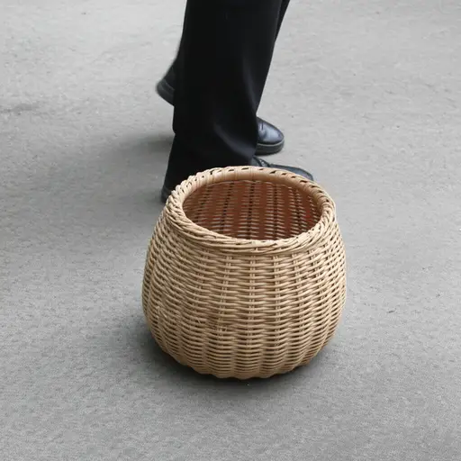 当我走近时，我看到篮子里有东西在动。