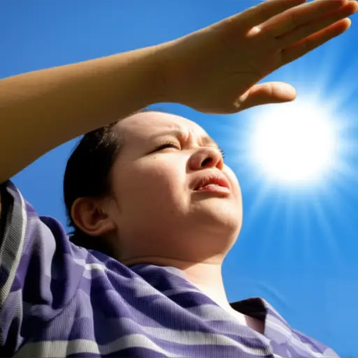 阳光直射我的眼睛。