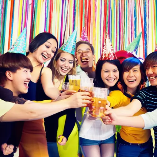 我们在派对上玩得很开心。