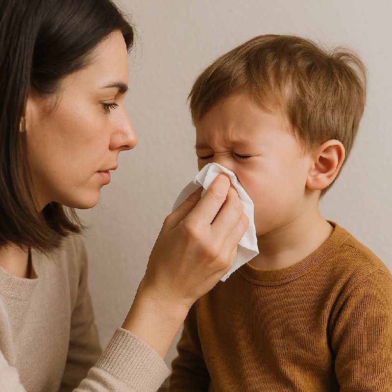 别把鼻涕擦在袖子上——用纸巾！